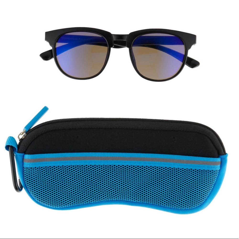 eyeSQUARED Boys Pan Oceanic Colored Wayfarer Style Sunglasses and Case Set